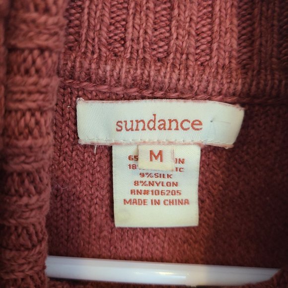 Sundance Womens M Orange Cotton Silk Blend Long Sleeves Turtleneck Sweater - Picture 6 of 8